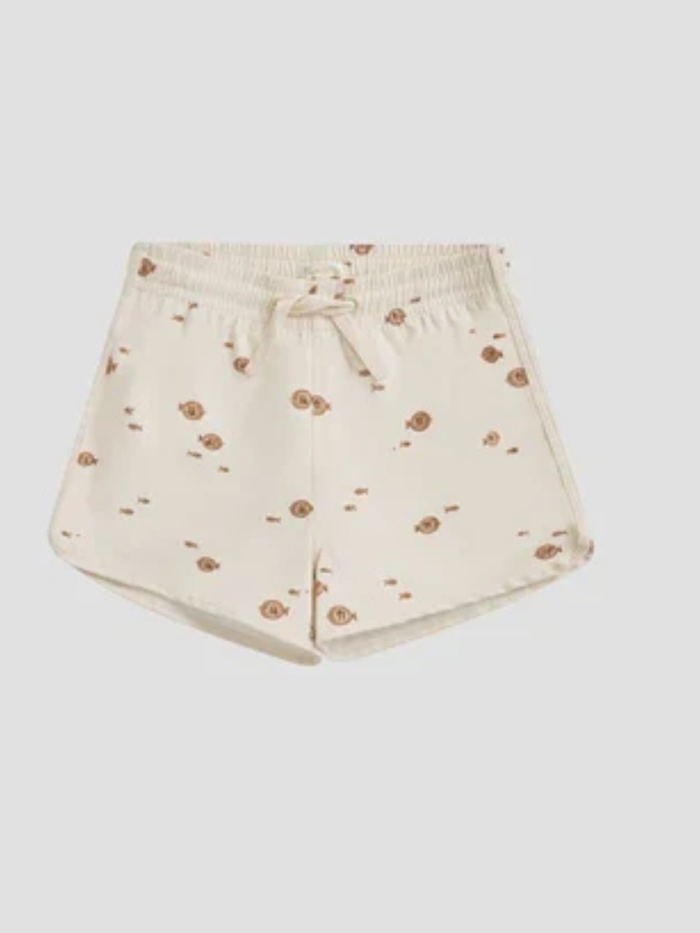Pair Of Rylee + Cru Cream Fish Drawstring Baby Boys Swim Trunks 12-18 MOS.